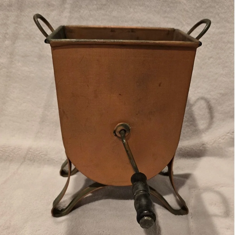 Antique Fries Metal Tin Butter Churn Batter Beater Cream Whipper Mixer RARE